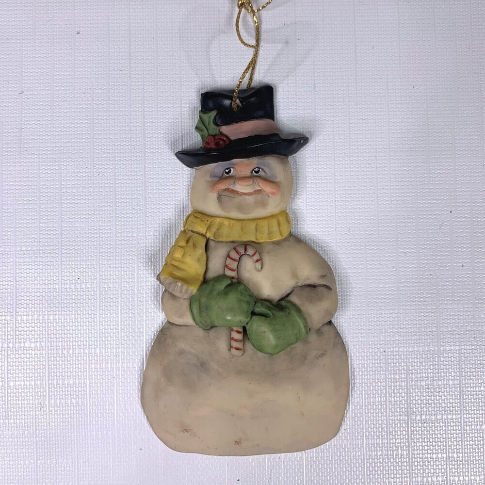 Roman Snowman Christmas Ornament Signed Allyson Nagel Winter Holiday 90s Vintage